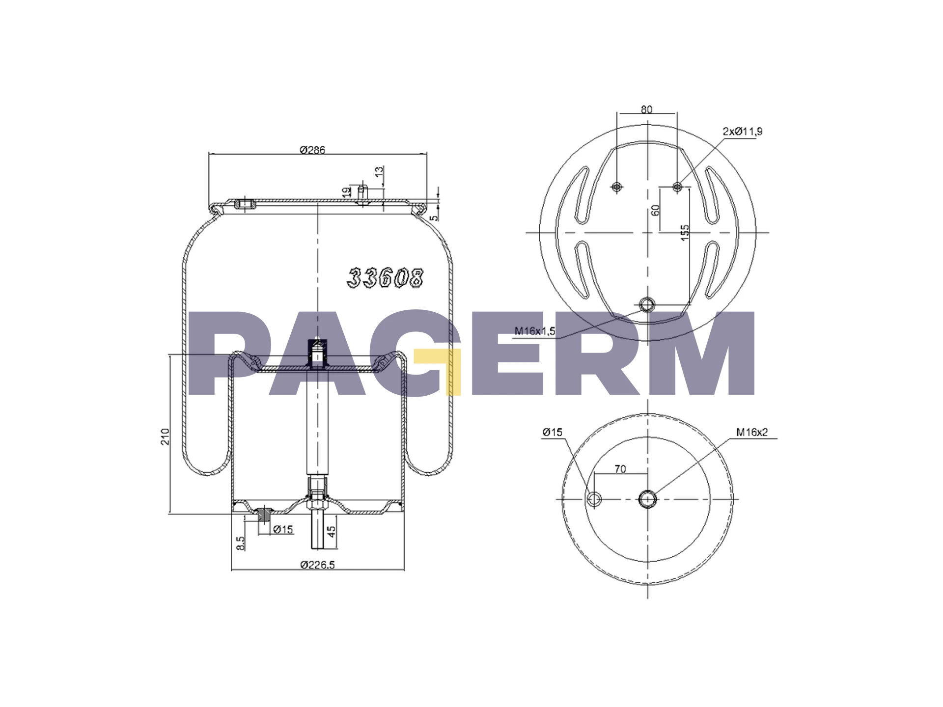 Complete plastic air spring