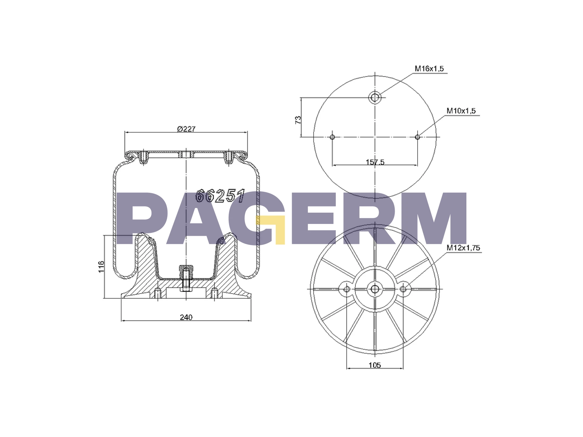 Complete plastic air spring