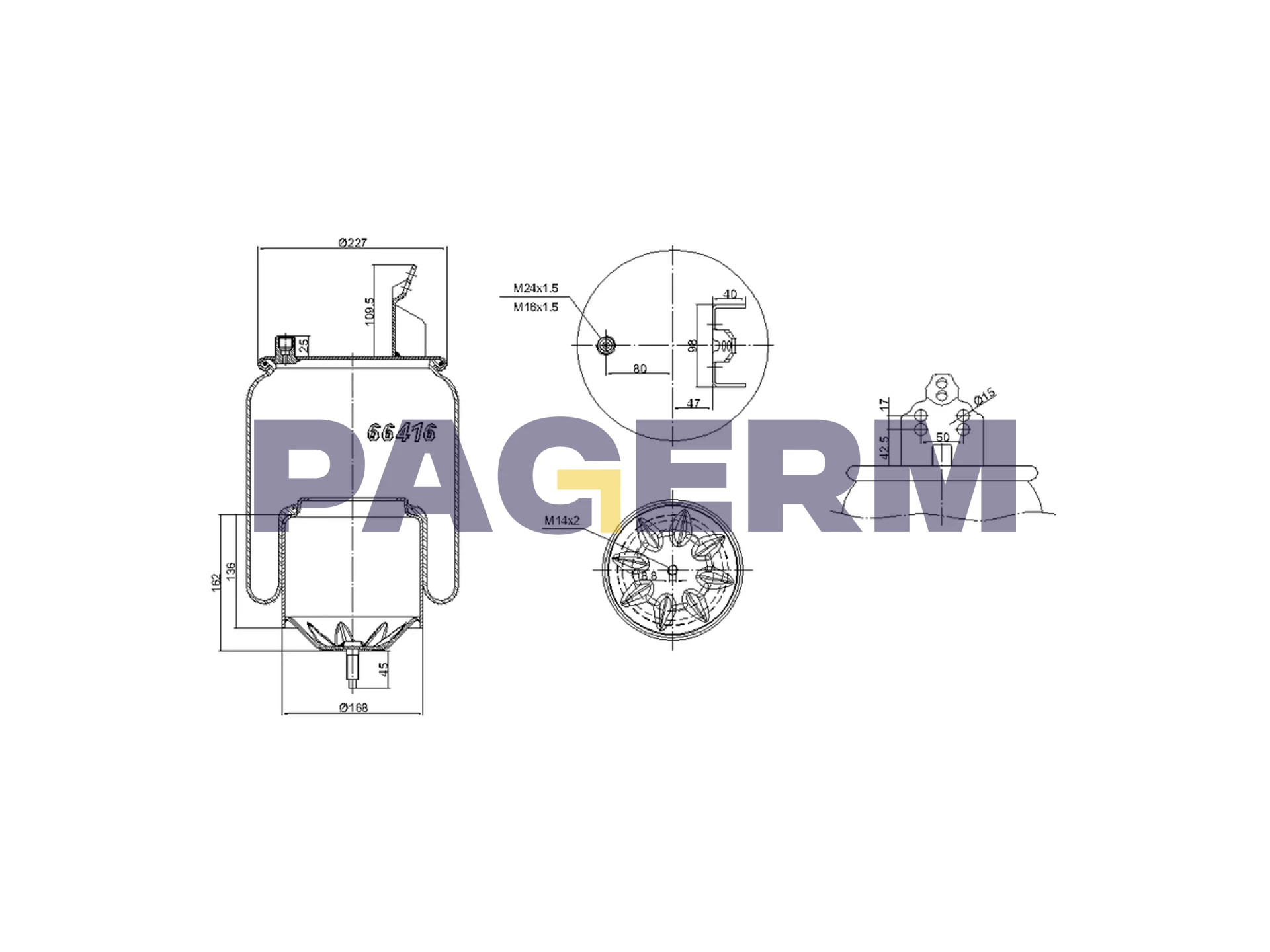 Complete plastic air spring