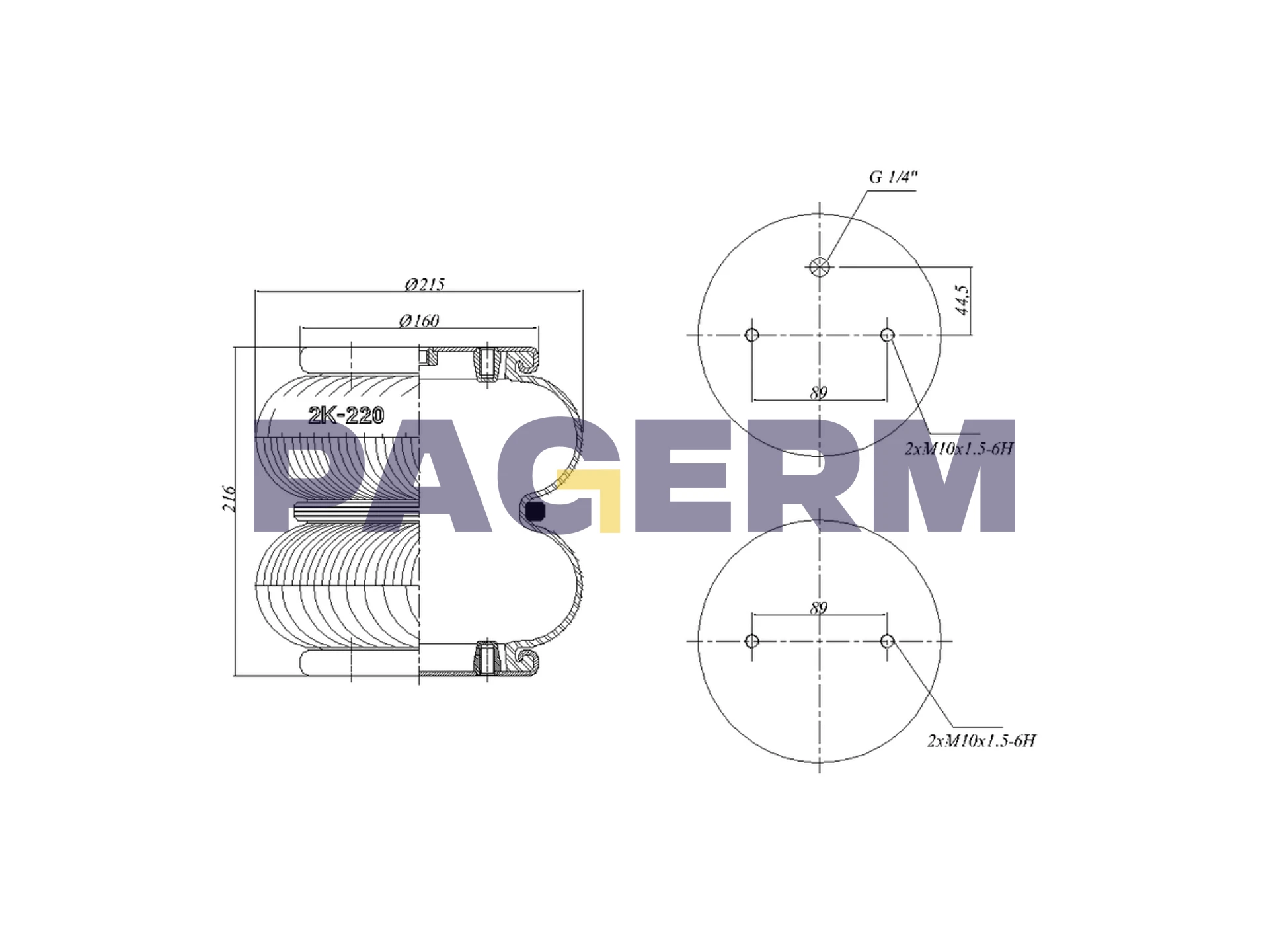 Convoluted air spring